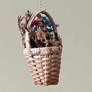 Super Cute SMALL Woven Basket Ornament